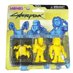 Cyberpunk 2077 Monos Jinx Collectible Mini Action Figures Yellow 3 Piece Set